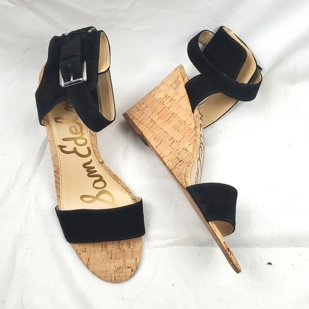 Sam Edelman Willow Black Suede Wedge‎ Sandal